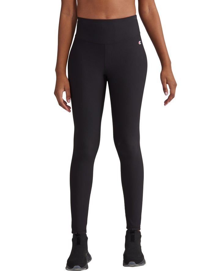 Champion Ribbed Legging Dames - Zwart - Belgie 6203AFGTO